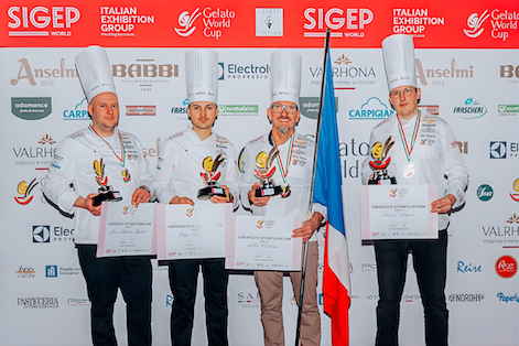 ecole ducasse gelato world cup 2026 jean sebastien guinet (chef), enzo baptista (pastry chef), hervé dartois (team manager), and allan cartignies (gelato chef) (1)