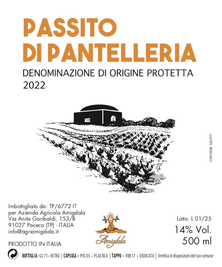 amigdala etichetta passito di pantelleria 2022