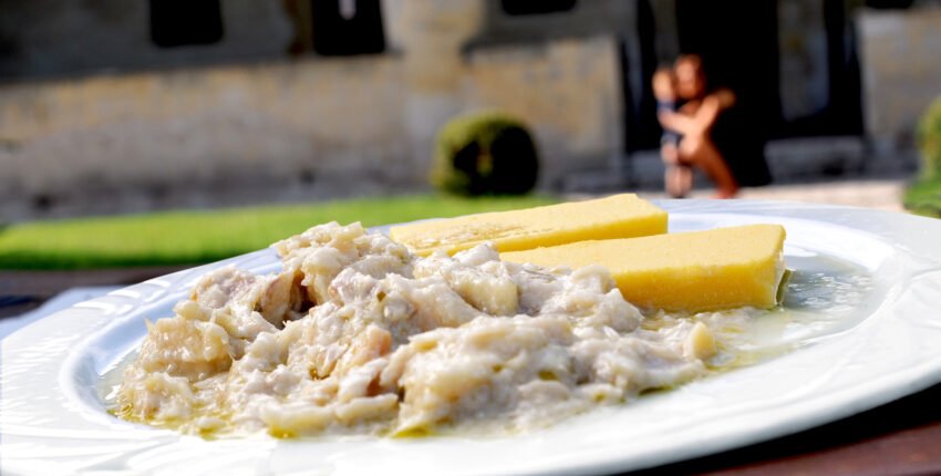 bacalà alla vicentina con polenta piatto